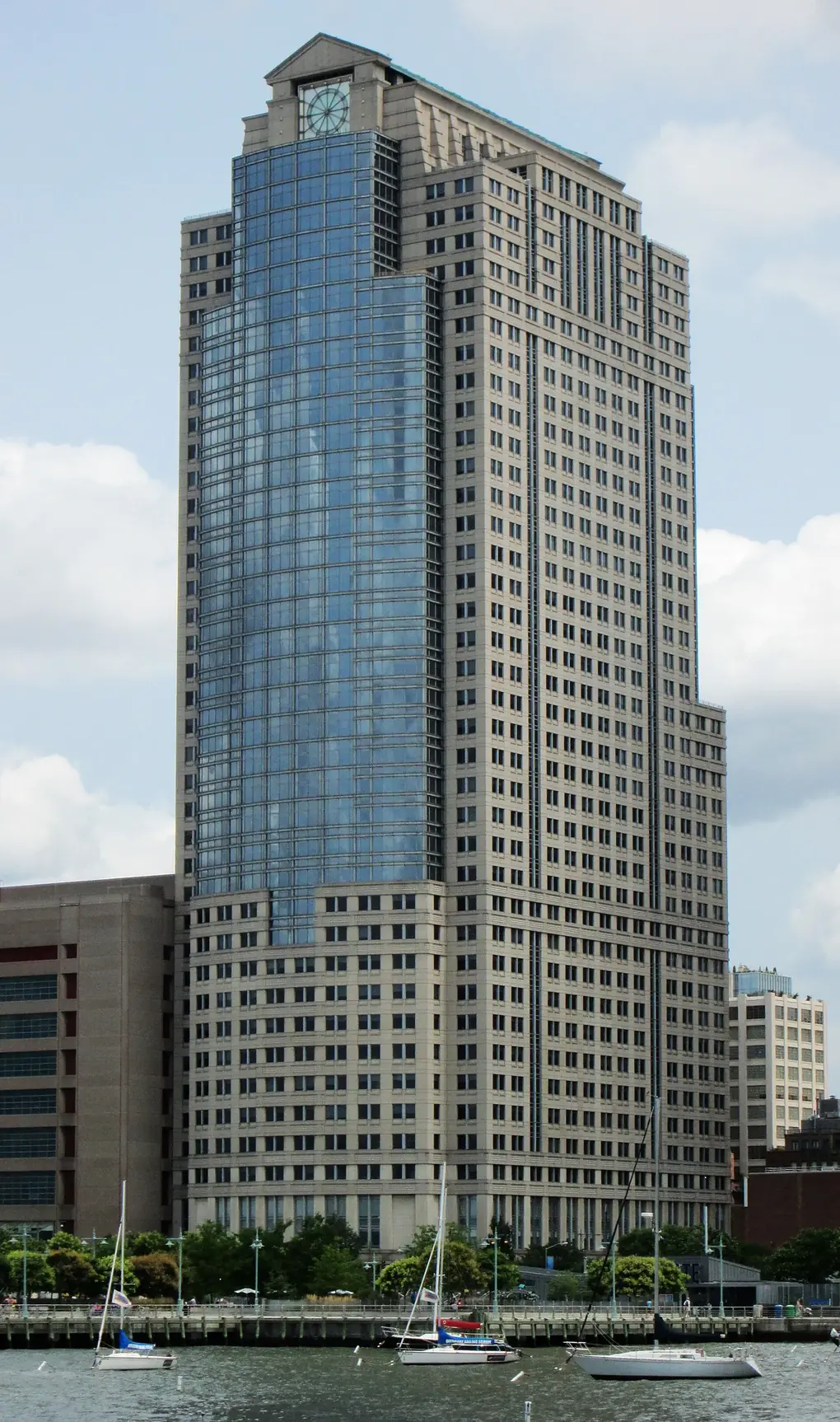 388 Greenwich Street from Battery Park City North Esplanade: a building linked to Citibank