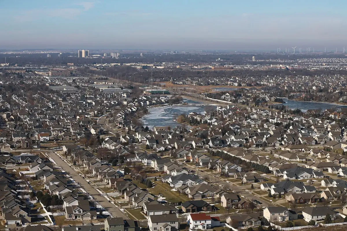 Bloomington Illinois Aerial: the head-office city of Heartland Bank and Trust Company