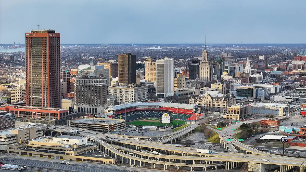 Buffalo, NY skyline: the head-office city of First Niagara Bank