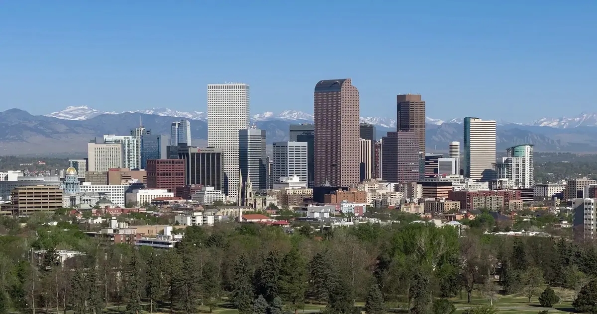 Denver, Colorado skyline: the head-office city of HTLF Bank