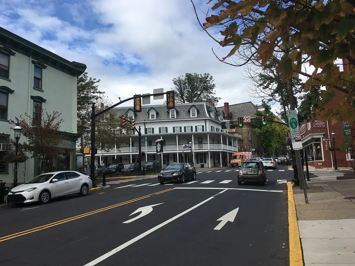 Main Street NB at State Street Doylestown: the head-office city of Penn Community Bank