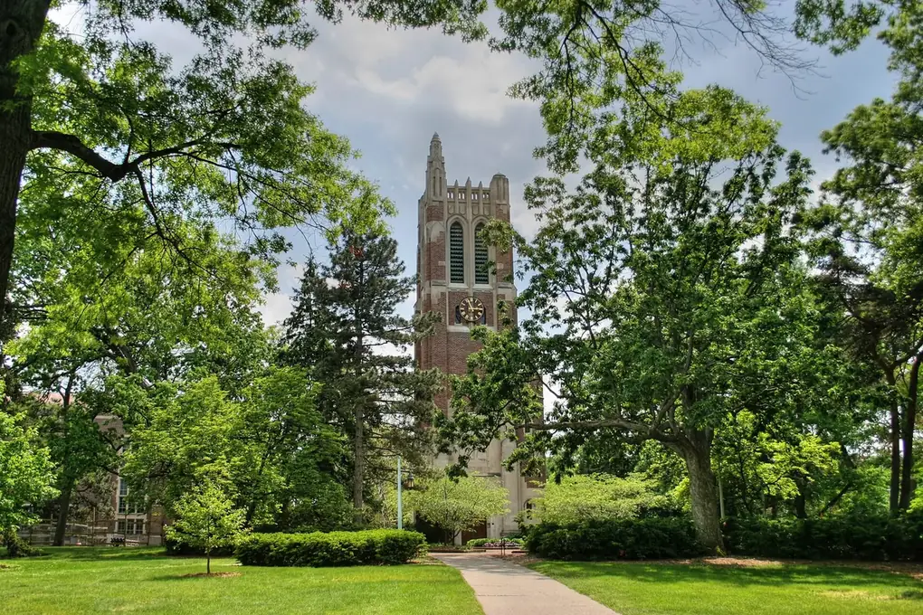 MSU Beaumont Tower 1, East Lansing, MI: the head-office city of First National Bank of America