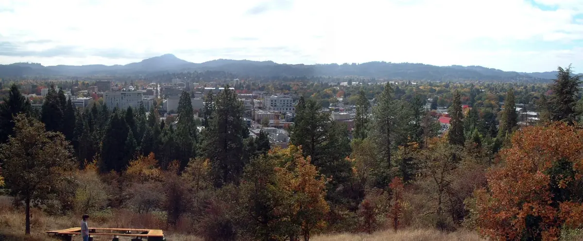 Eugene panorama: the head-office city of Pacific Continental Bank