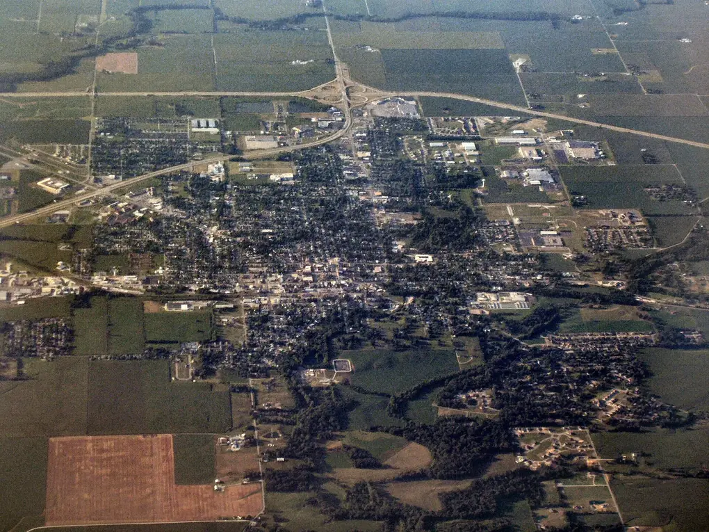 Greensburg indiana from above: the head-office city of MainSource Bank