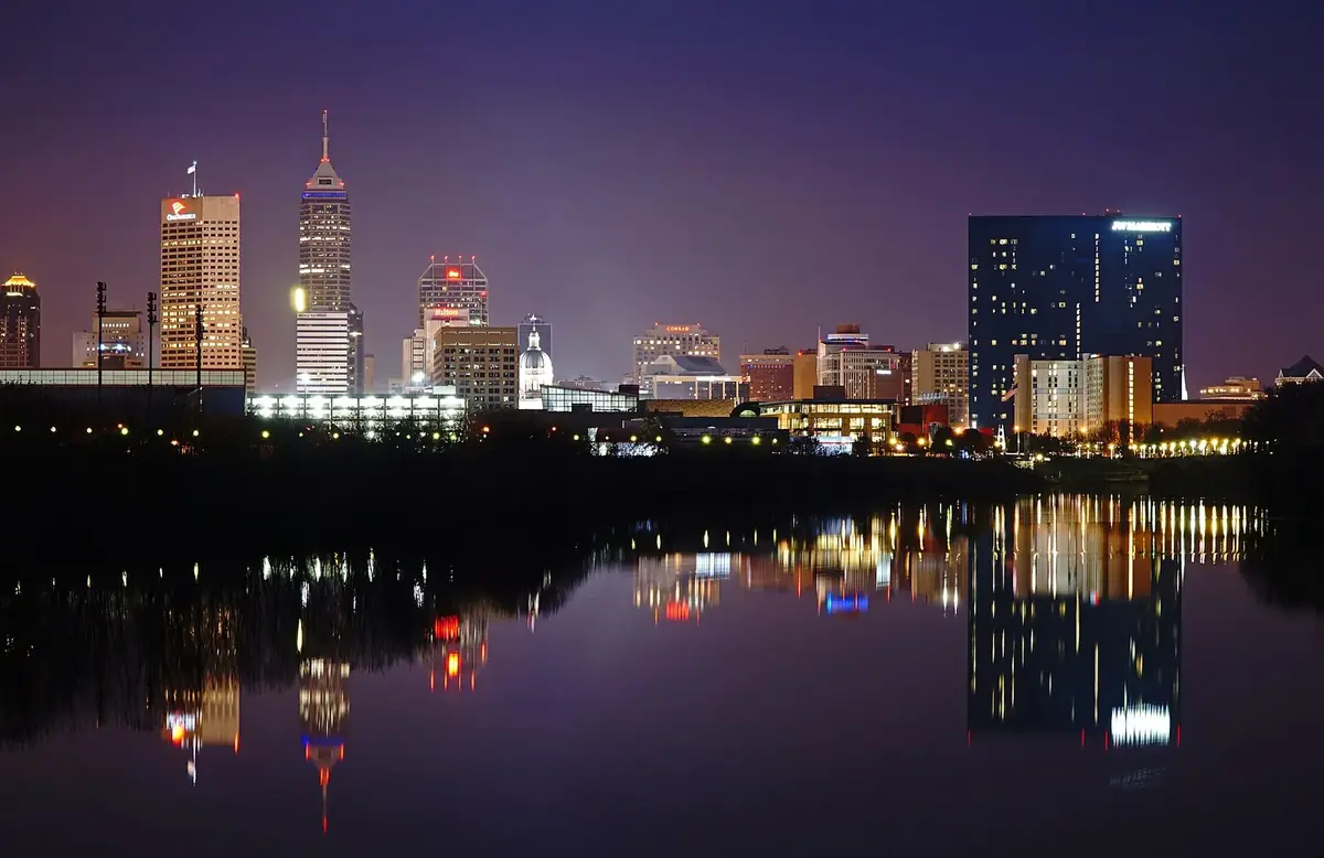 Downtown Indianapolis: the head-office city of The National Bank of Indianapolis