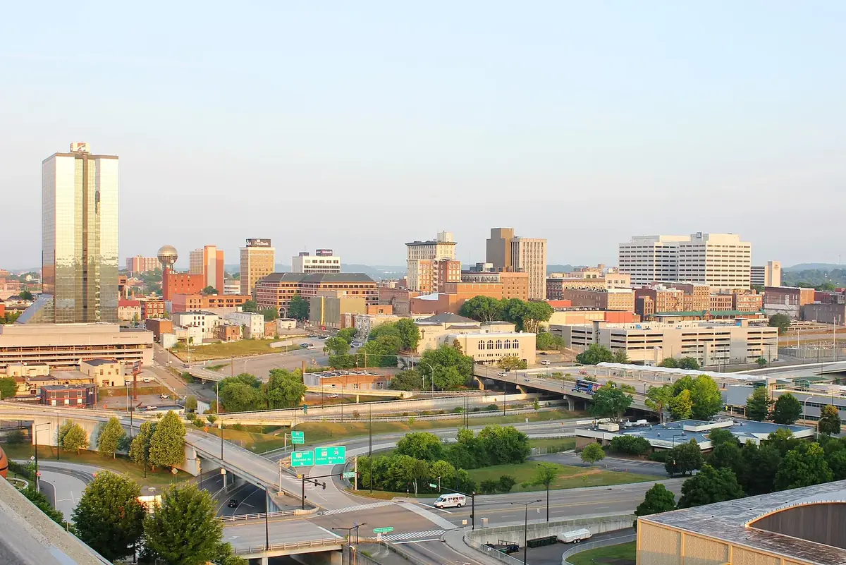 Downtown Knoxville: the head-office city of Home Federal Bank of Tennessee