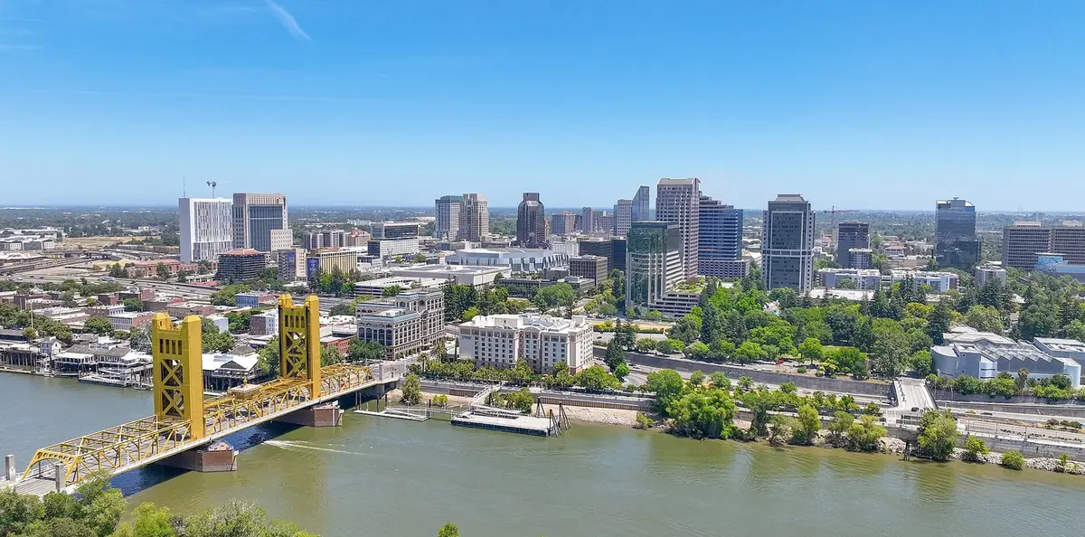 Sacramento, California skyline in 2023: the head-office city of River City Bank
