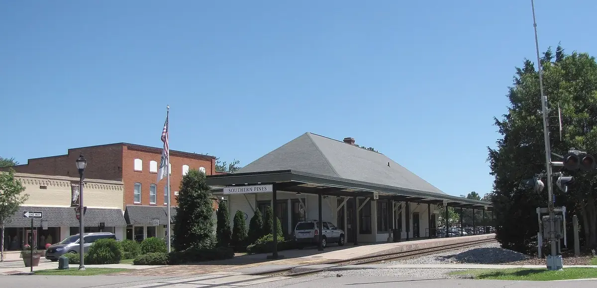 Amtrak Station - Southern Pines, North Carolina: the head-office city of First Bank