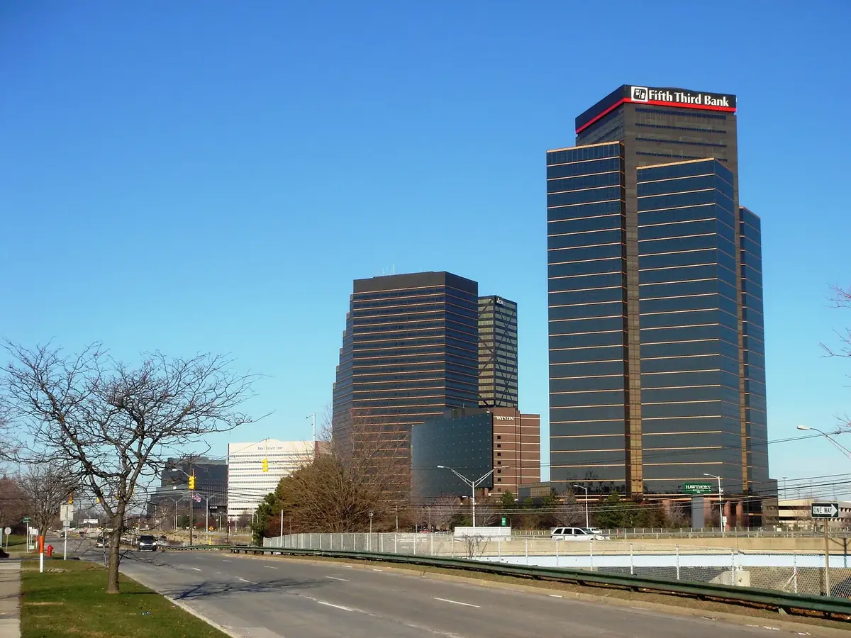 Southfield Town Center: the head-office city of Sterling Bank and Trust, FSB