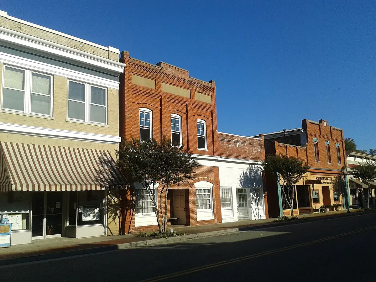 Sunday storefronts, West Point, Virginia: the head-office city of Citizens and Farmers Bank