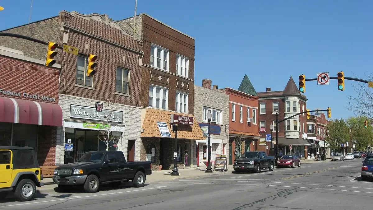 Whiting business district: the head-office city of Centier Bank